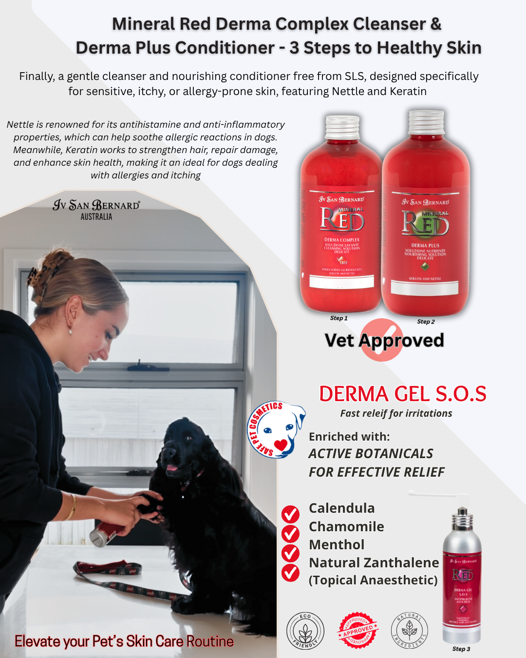 Mineral Red Bundle 10% off Derma Complex Cleanser, Derma Mask Conditioner & S.O.S Gel - Ultimate Pet Parent